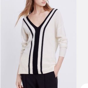 Vince Cashmere Colorblock V Neck Sweater